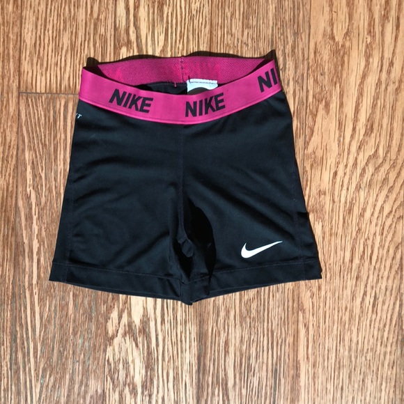 Nike black spandex with pink wait band - Picture 1 of 3